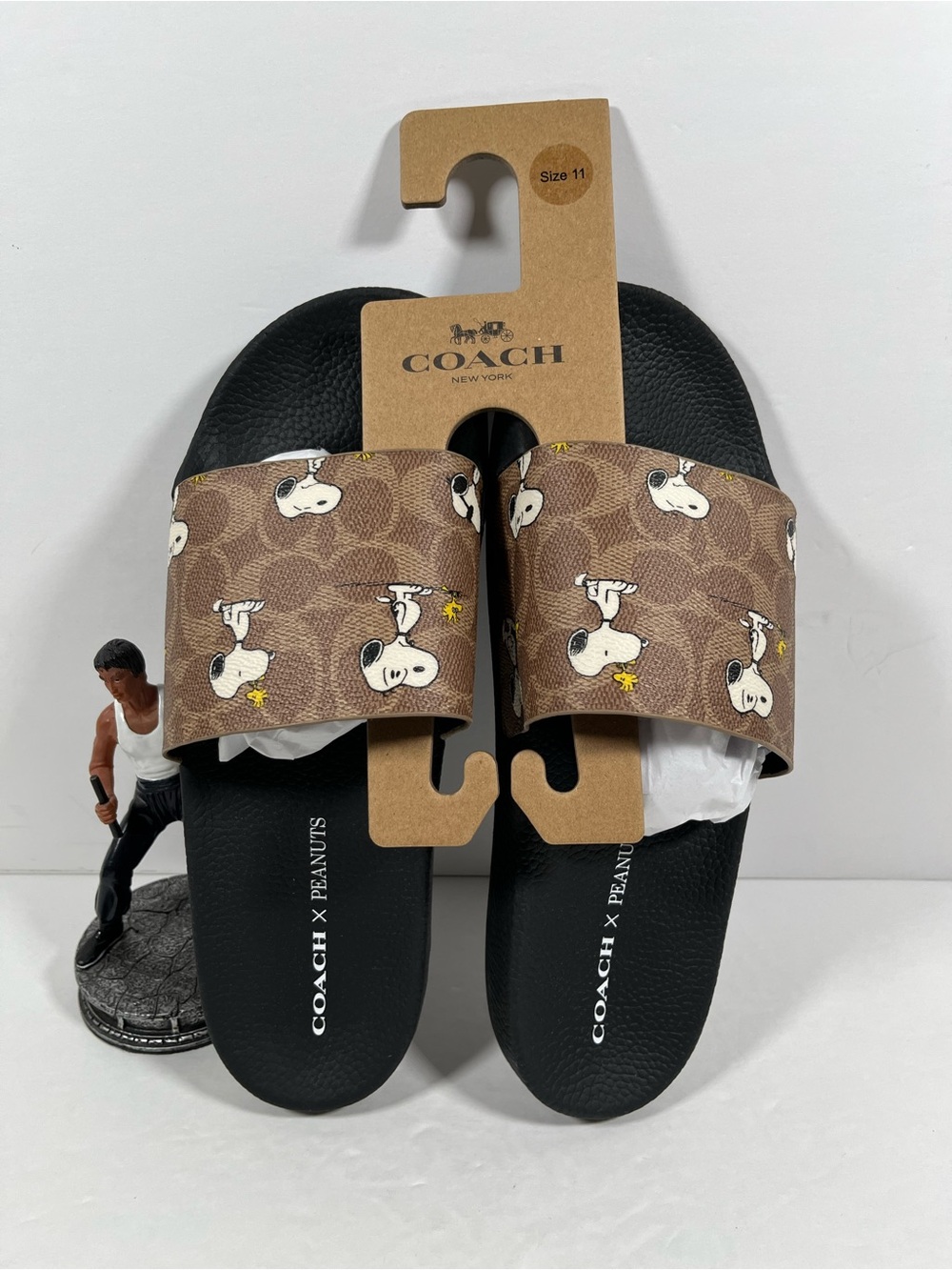 NWT Coach X Peanuts Pool Slide In Signature Canvas With Snoopy Print Unisex